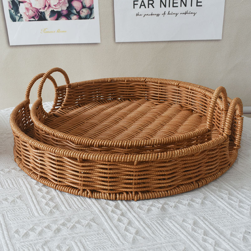 Runder Rattan Servierblech Brehn