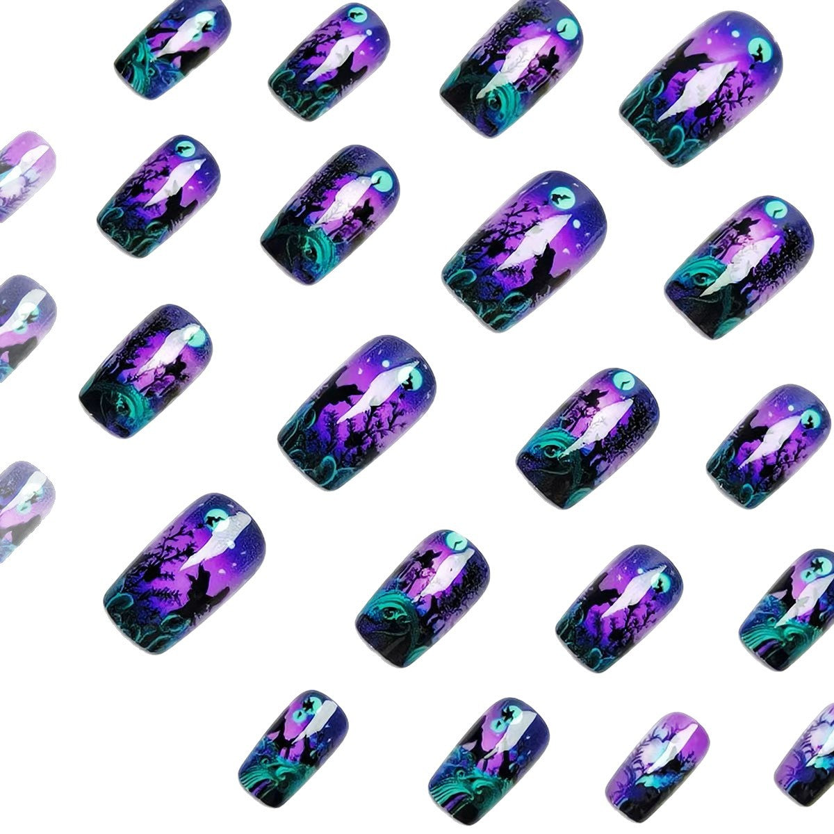 Kunstnageldesign mit Schmetterling und Nachtmotiv Brehn