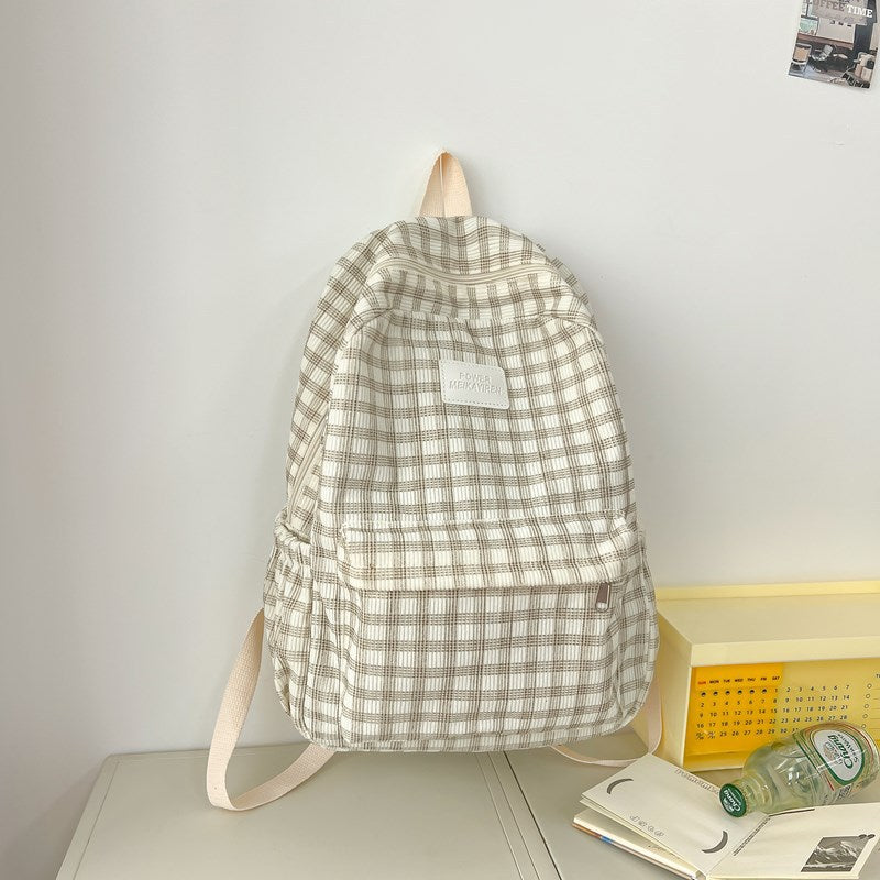 Lässiger karierten Schulrucksack