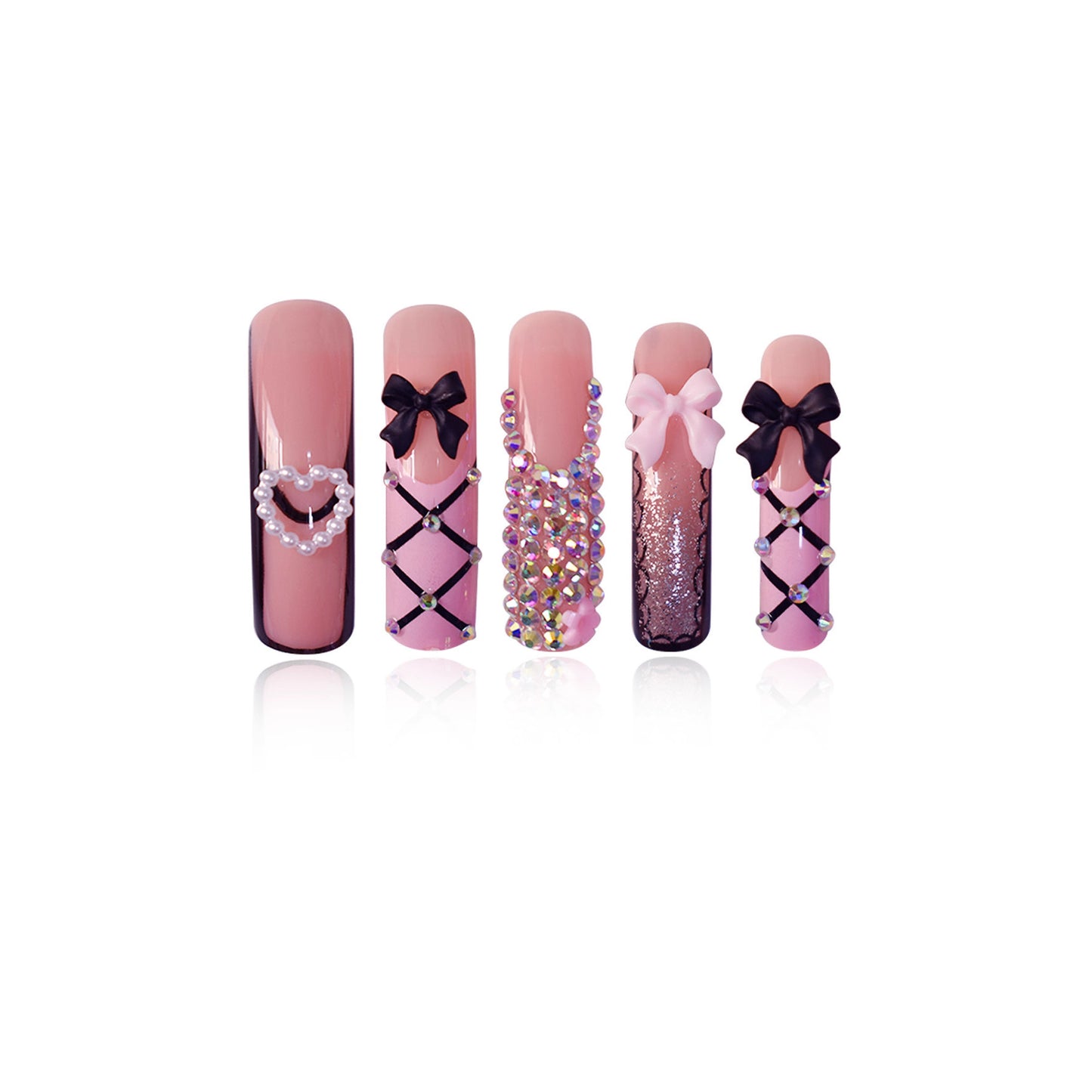 Luxus Nail Art Set mit Strass- und Schleifenakzenten Brehn