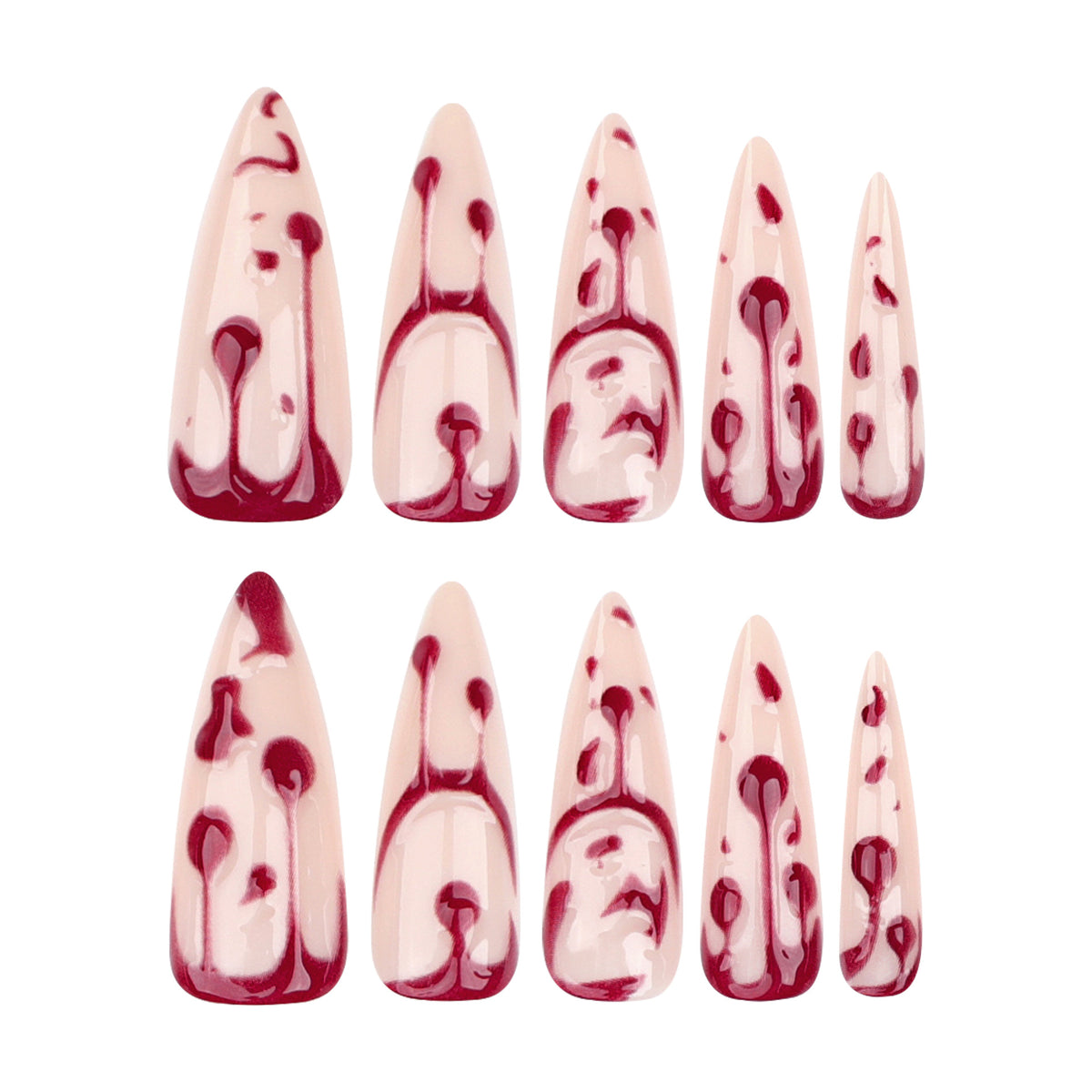 Kunstvolle Halloween-Gel-Nägel im blutigen Design Brehn