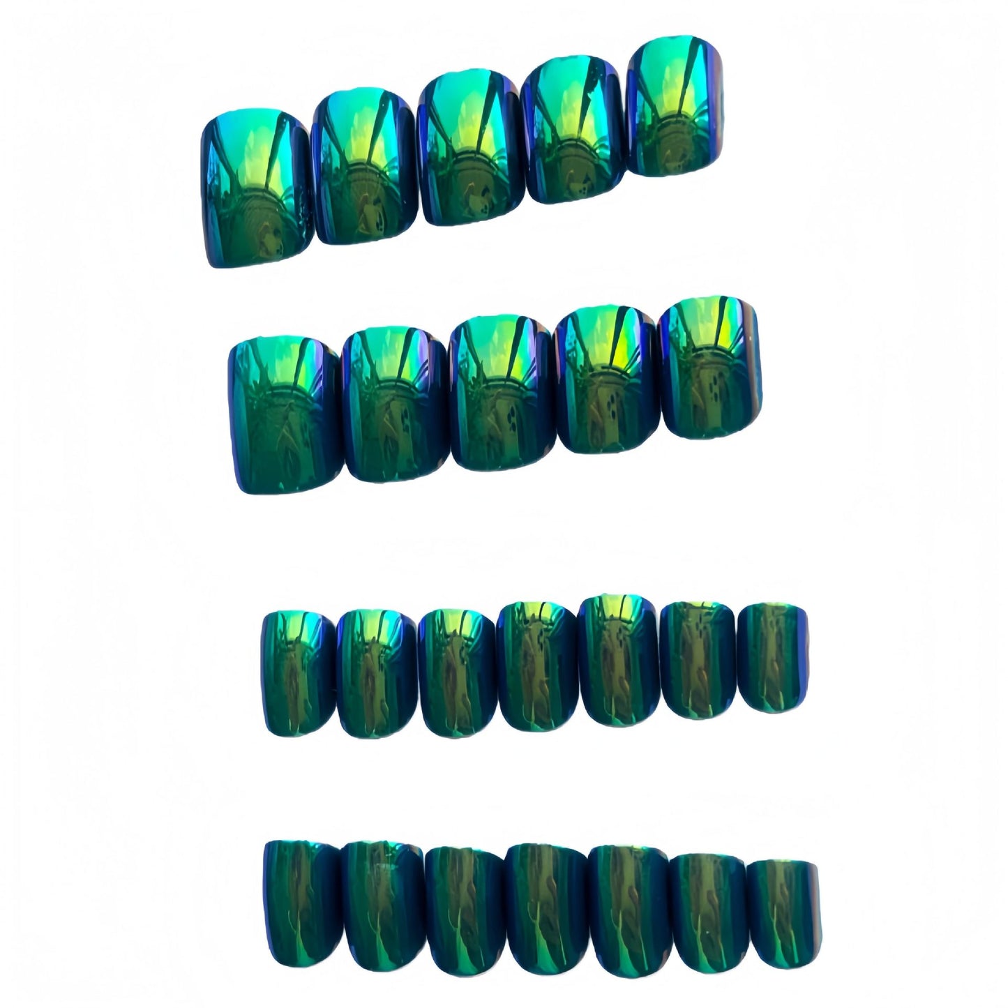 Iridescent Marmor Effekt Press-On Nägel Brehn