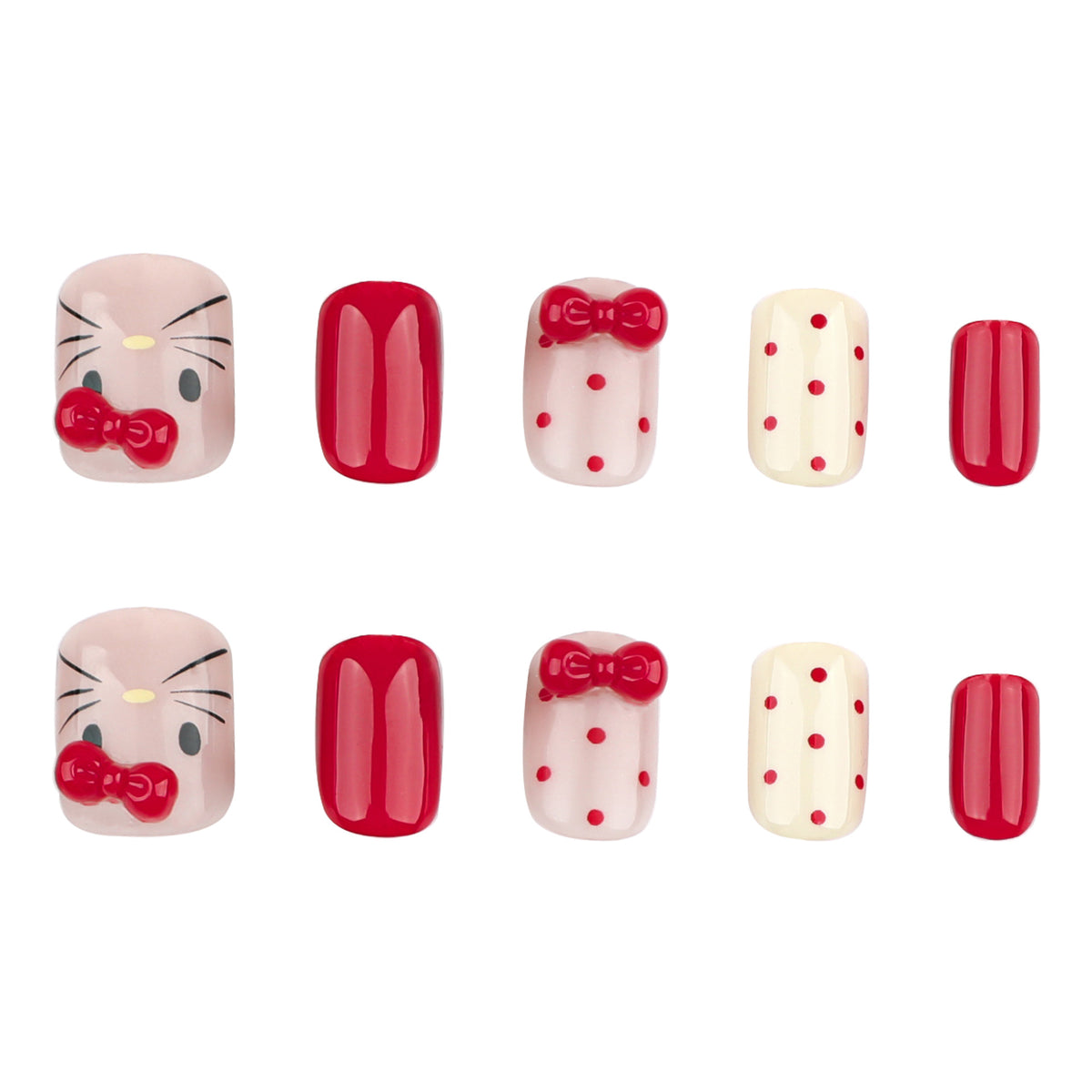 Kunstvolle Nagelkunst mit niedlichen Schleifenmotiven Brehn