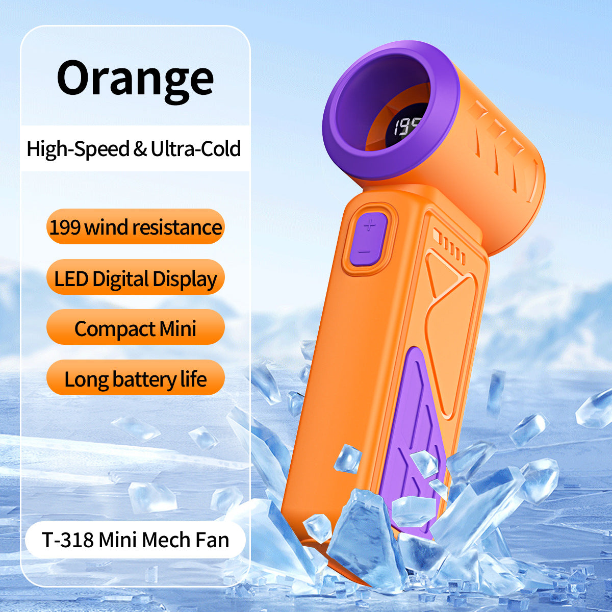 Damen tragbarer Mini Ventilator mit LED-Temperaturanzeige Brehn