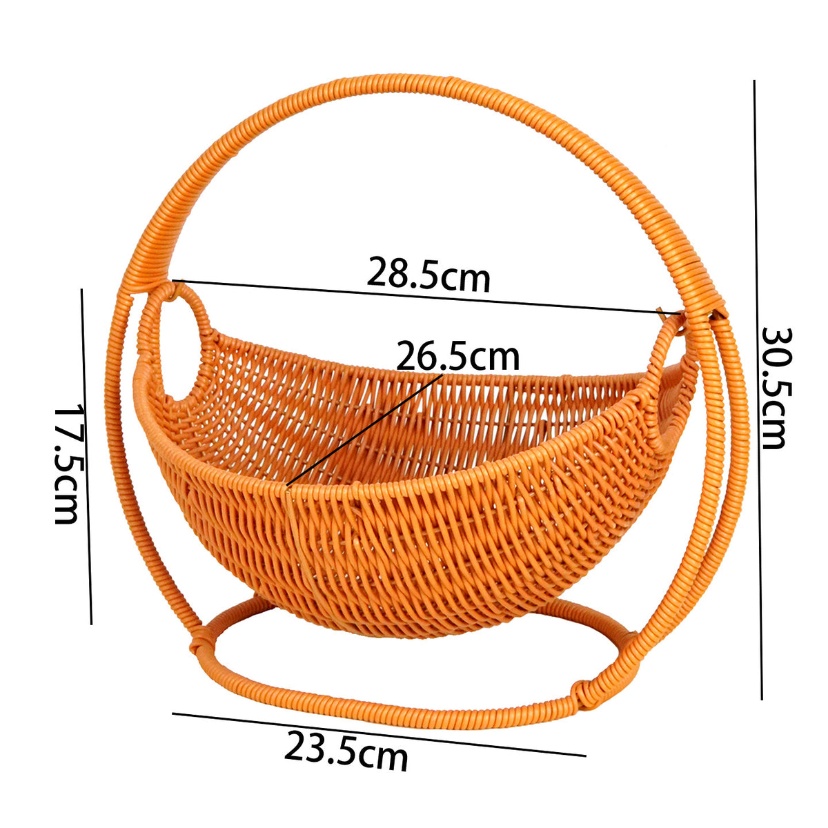 Moderner Rattan Obstschale mit Ständer Brehn