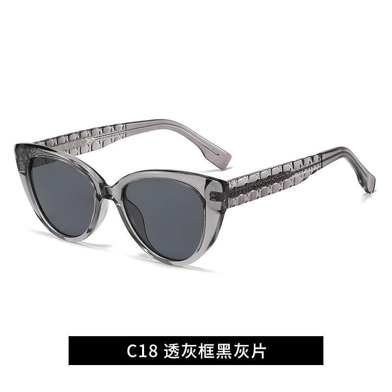 Damen Cat-Eye Sonnenbrille mit dekorativem Steg Brehn