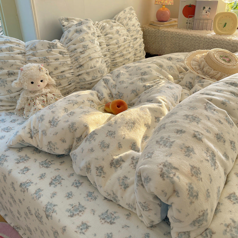 Ultra-weiche Fleece-Decke mit floralem Muster
