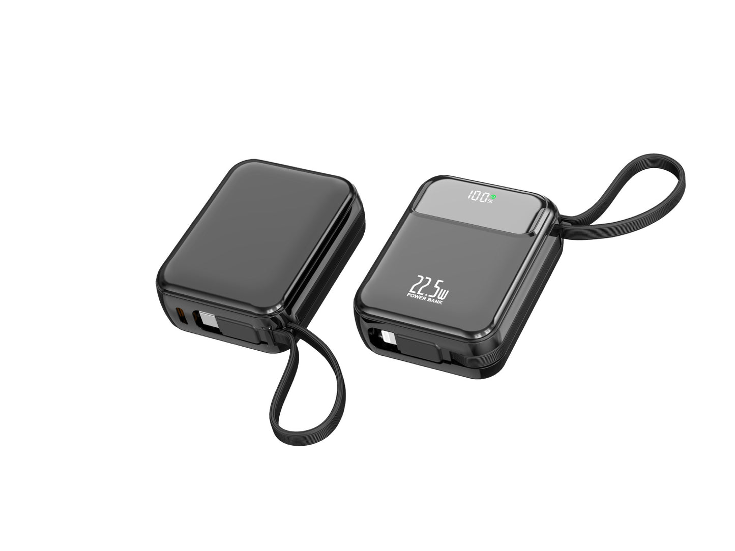 Kompakte Powerbank mit Multifunktionalem Anschluss und Digitaler Ladeanzeige Brehn