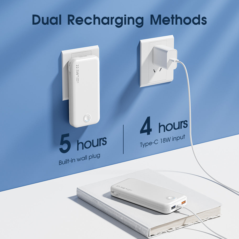 Powerbank mit Integriertem Wandstecker und Dualer Ladefunktion Brehn