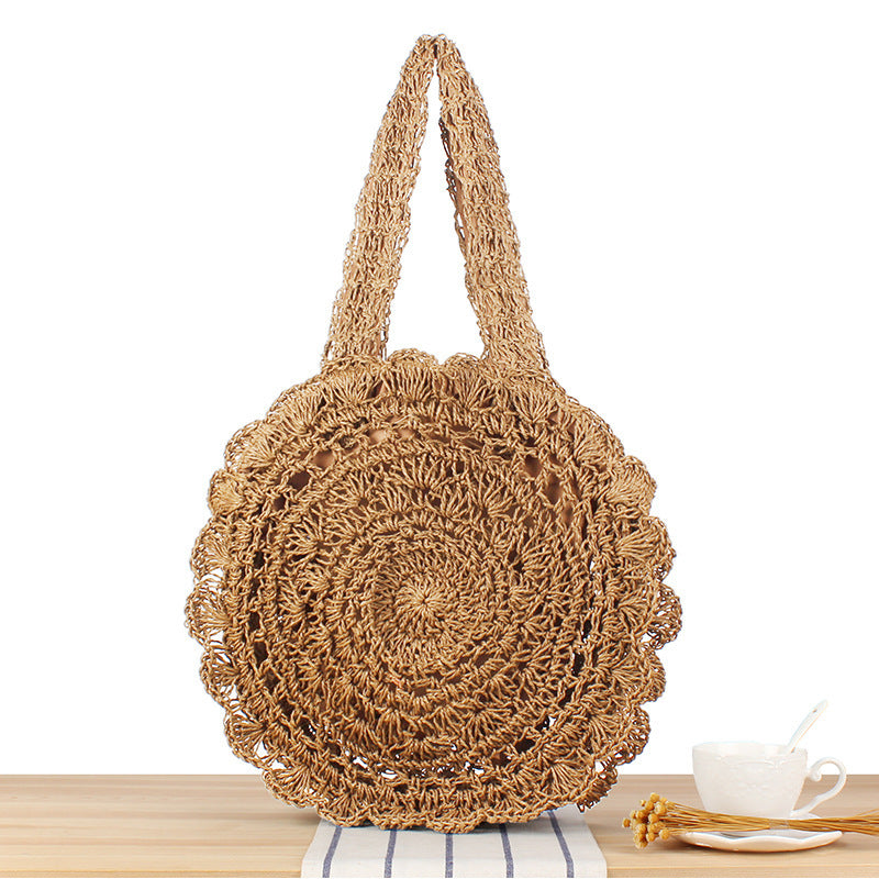 Handgeknüpfte Strandtasche mit Kunstvollem Runddesign Brehn