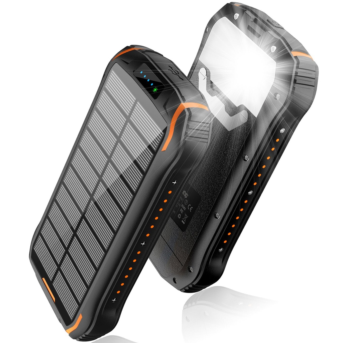 Solar Powerbank mit Wasserdichtem Gehäuse und Sos-Funktion Brehn