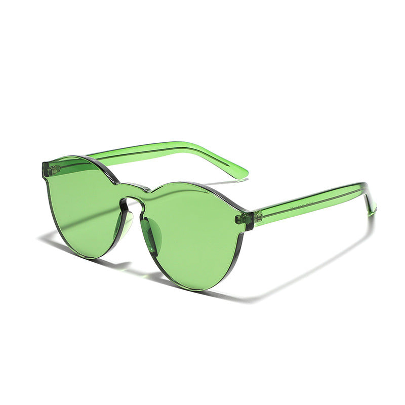 Damen stylische runde Sonnenbrille mit innovativem Rahmen Breit Brehn