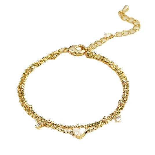 Elegante Herz Charme Kettenarmband Brehn