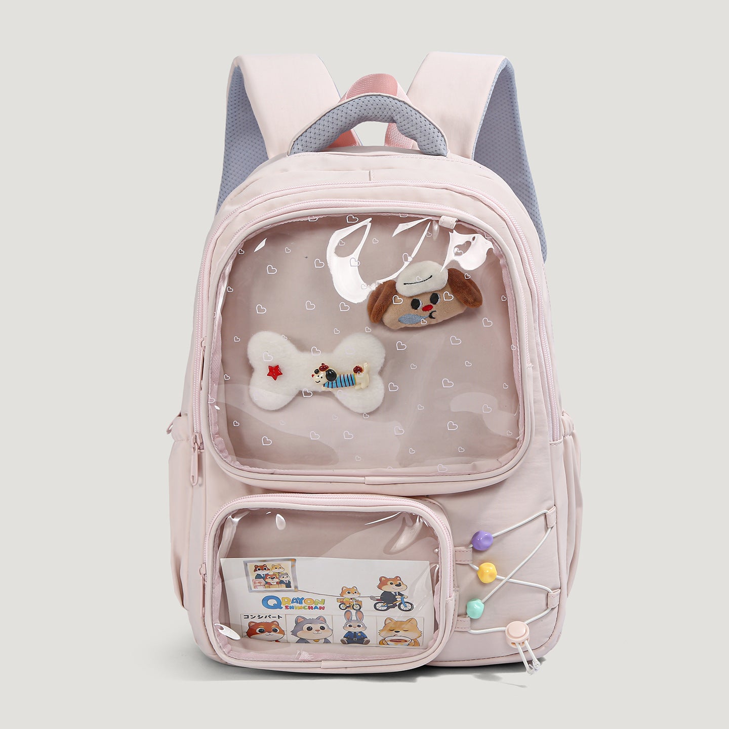Niedlicher transparenter Charakter-Schulrucksack