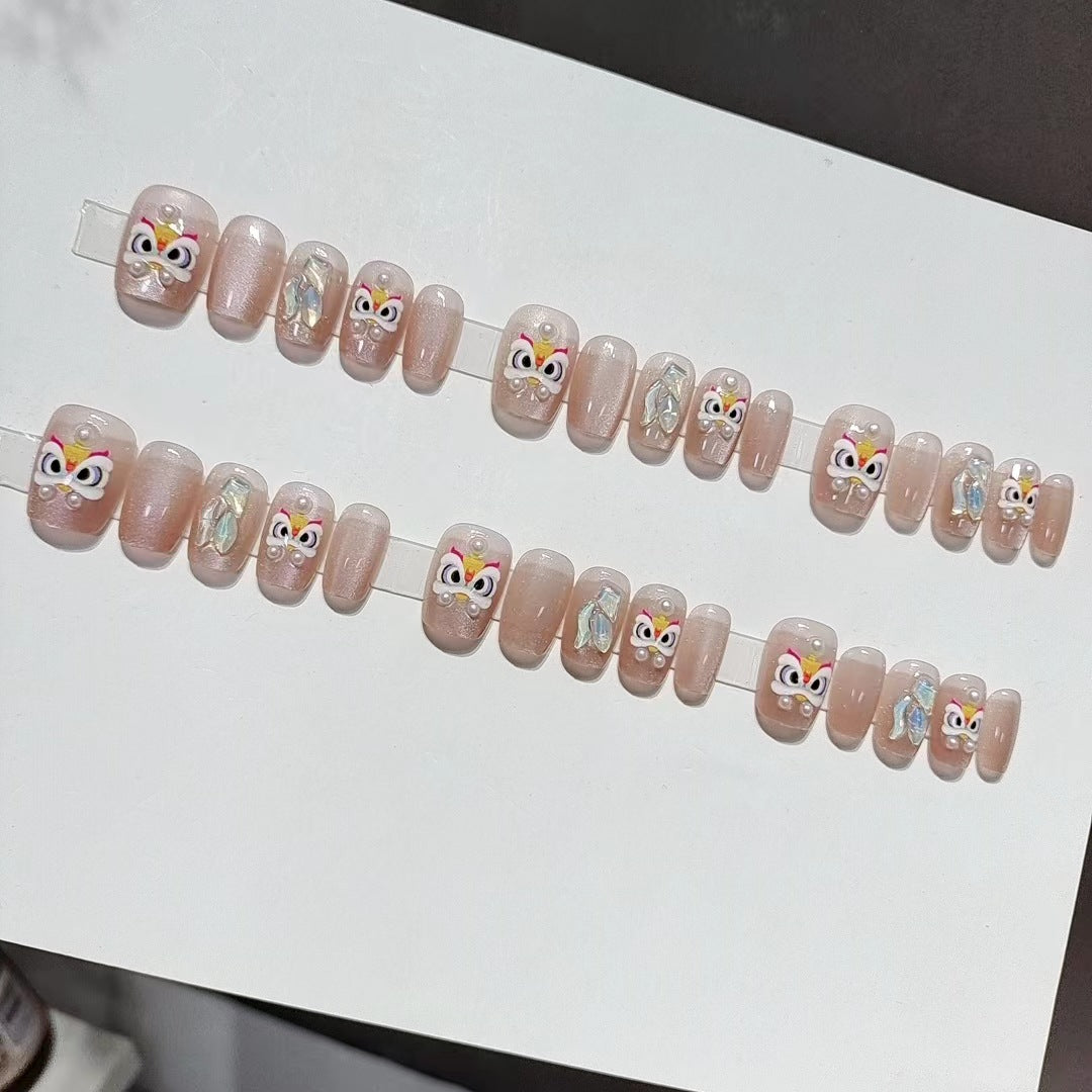 Designer Schmetterlings-Motiv Press-On Nagel Set Brehn