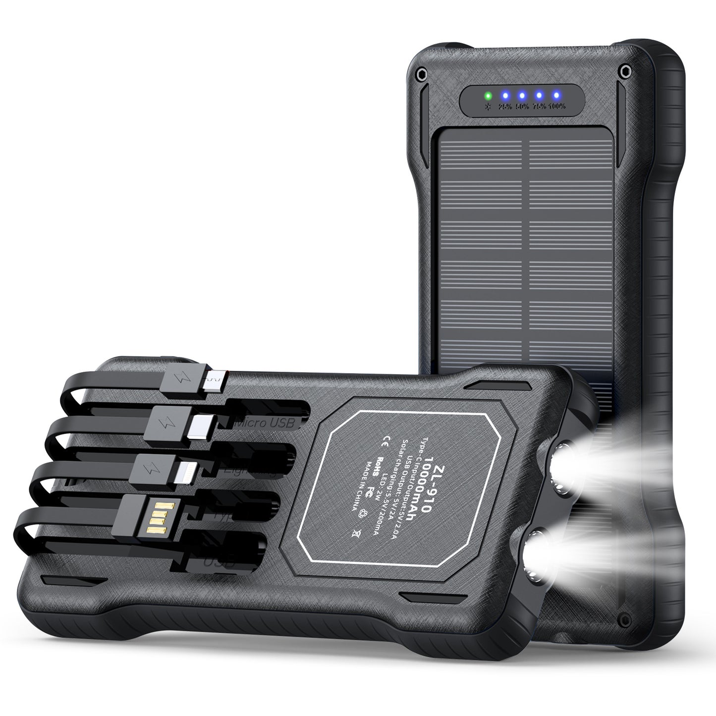 Solar Powerbank mit Integriertem LED-Licht Brehn