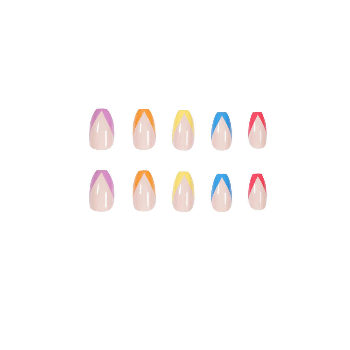 Künstliche Nagelkunst mit bunten Spitzen und eleganten akzentuierten Designs Brehn