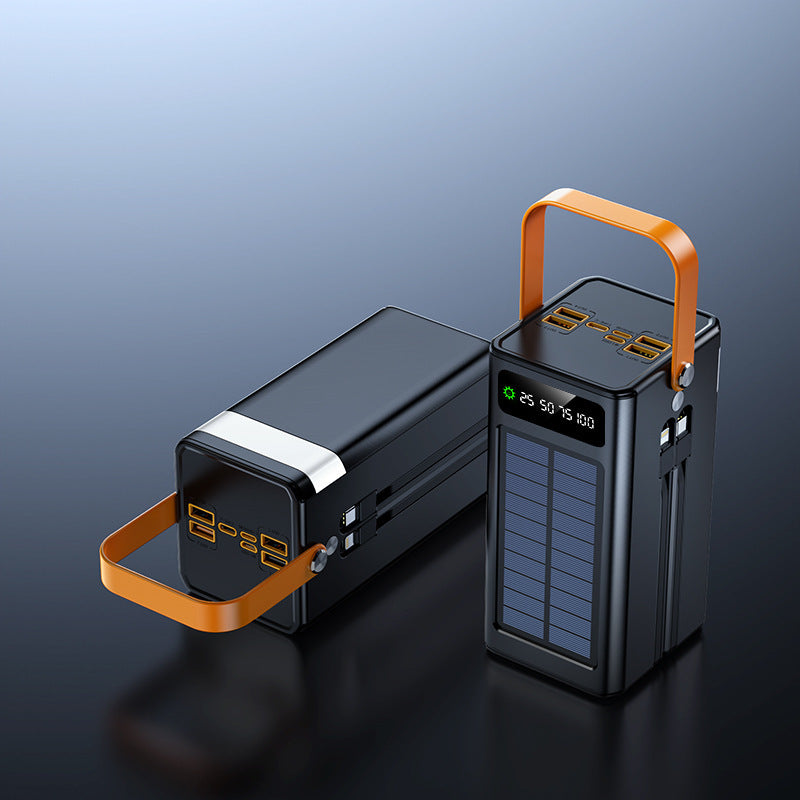 Tragbare Solar-Powerbank mit multifunktionaler Ladefunktion und digitaler Anzeige Brehn
