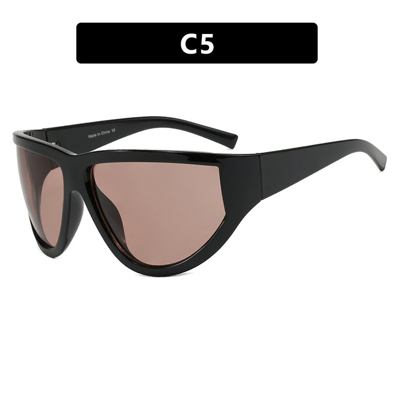 Damen futuristische Sonnenbrille mit sportlichem Design und flexiblen Gläsern Brehn