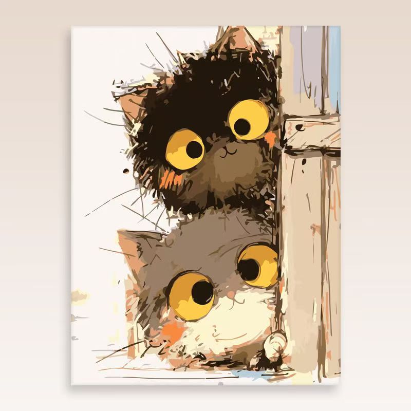 Verspielt Katzenporträt Wandkunst Brehn