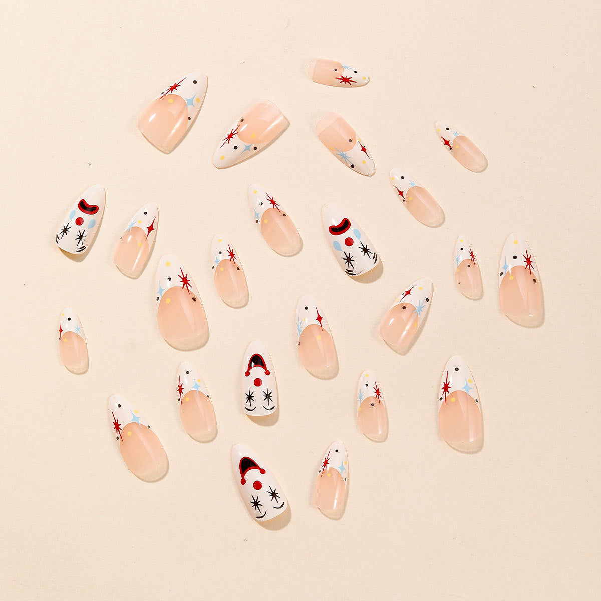Künstlerisch Clown-Themen Stiletto Nagelkunst Brehn