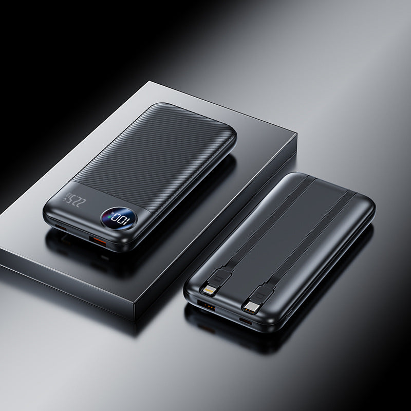 Tragbare Powerbank mit Integriertem Ladekabel und Digitaler Ladestandsanzeige Brehn
