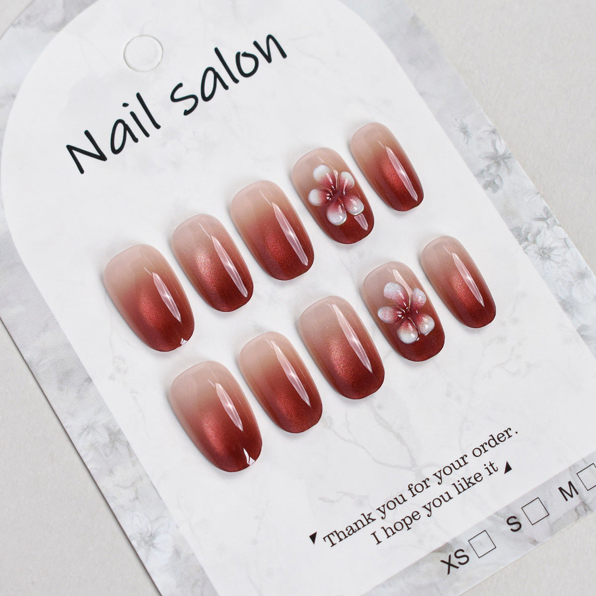 Elegantes Blumendruck-Nagelset Brehn