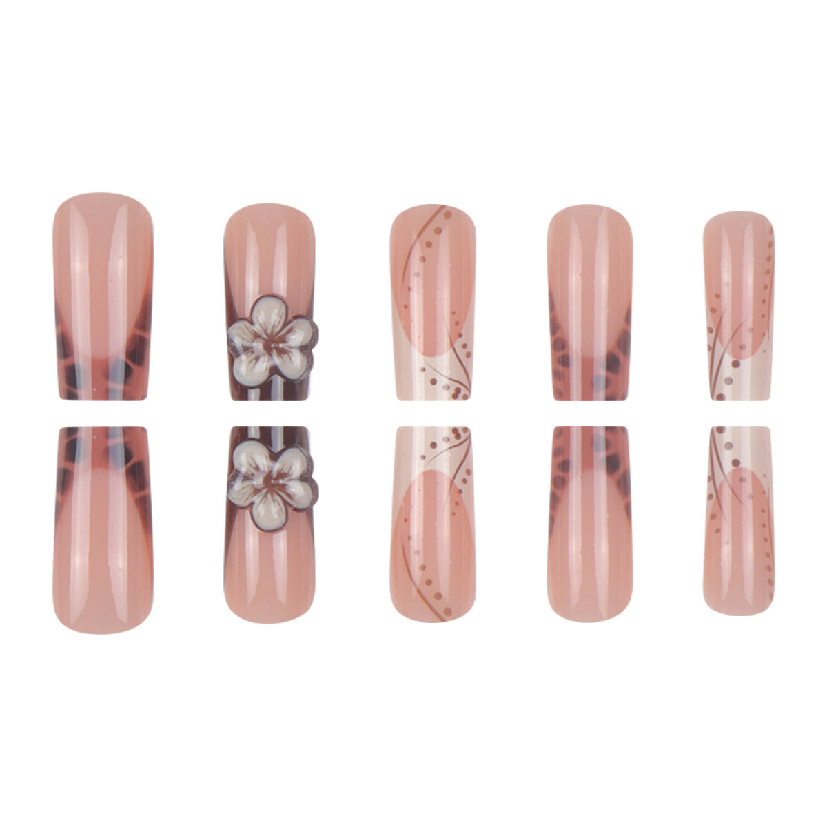 Floral Design Press-On Nails Brehn