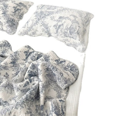 Gestepptes Toile Baumwoll-Überwurfset mit Kissenbezügen