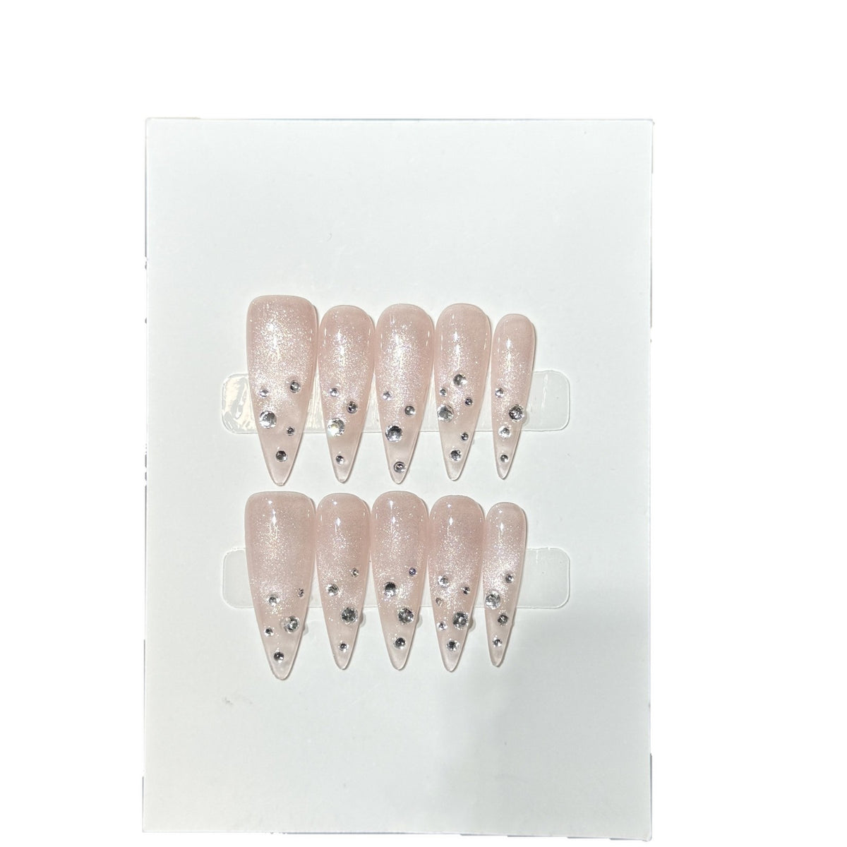 Elegante mit Strass veredelte Stiletto Press-On Nägel Brehn