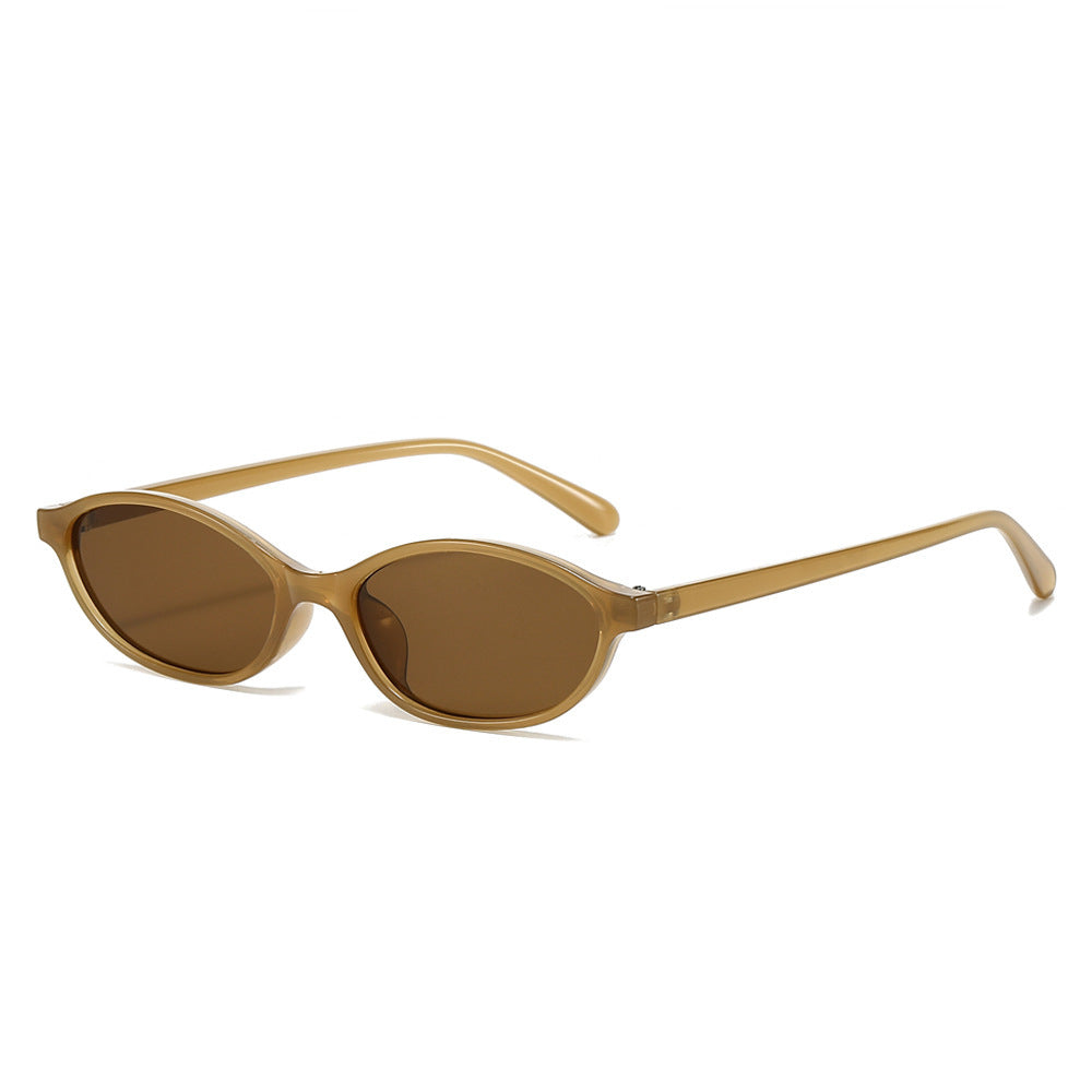 Retro-inspirierte schlanke ovale Sonnenbrille Brehn