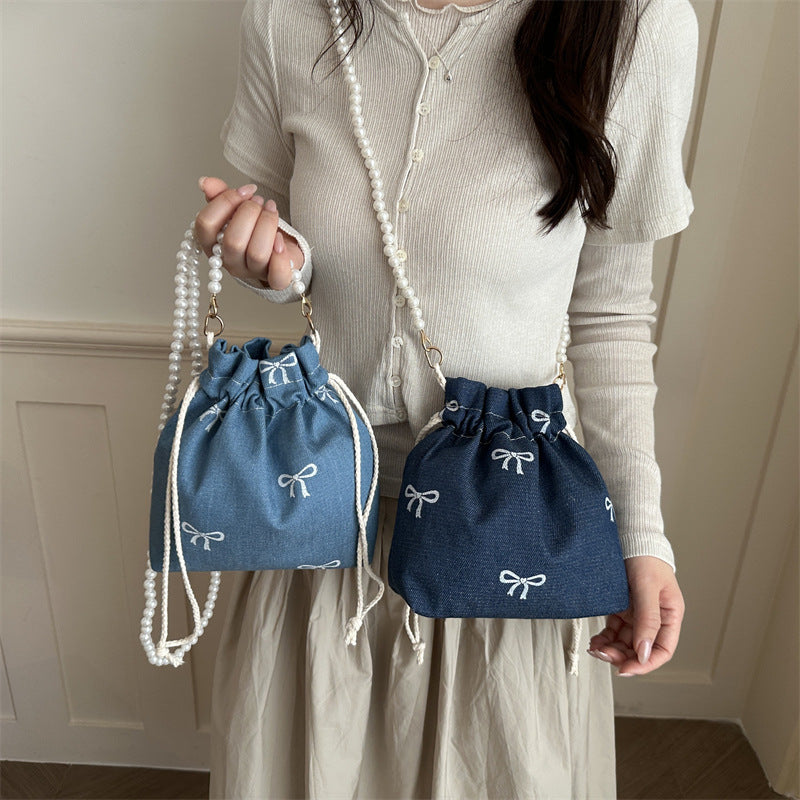 Charmante Kordelzug Schultertasche