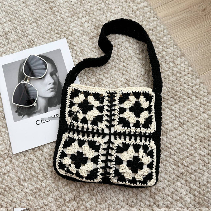 Gehäkelte Umhängetasche mit Folkloristischem Design Brehn
