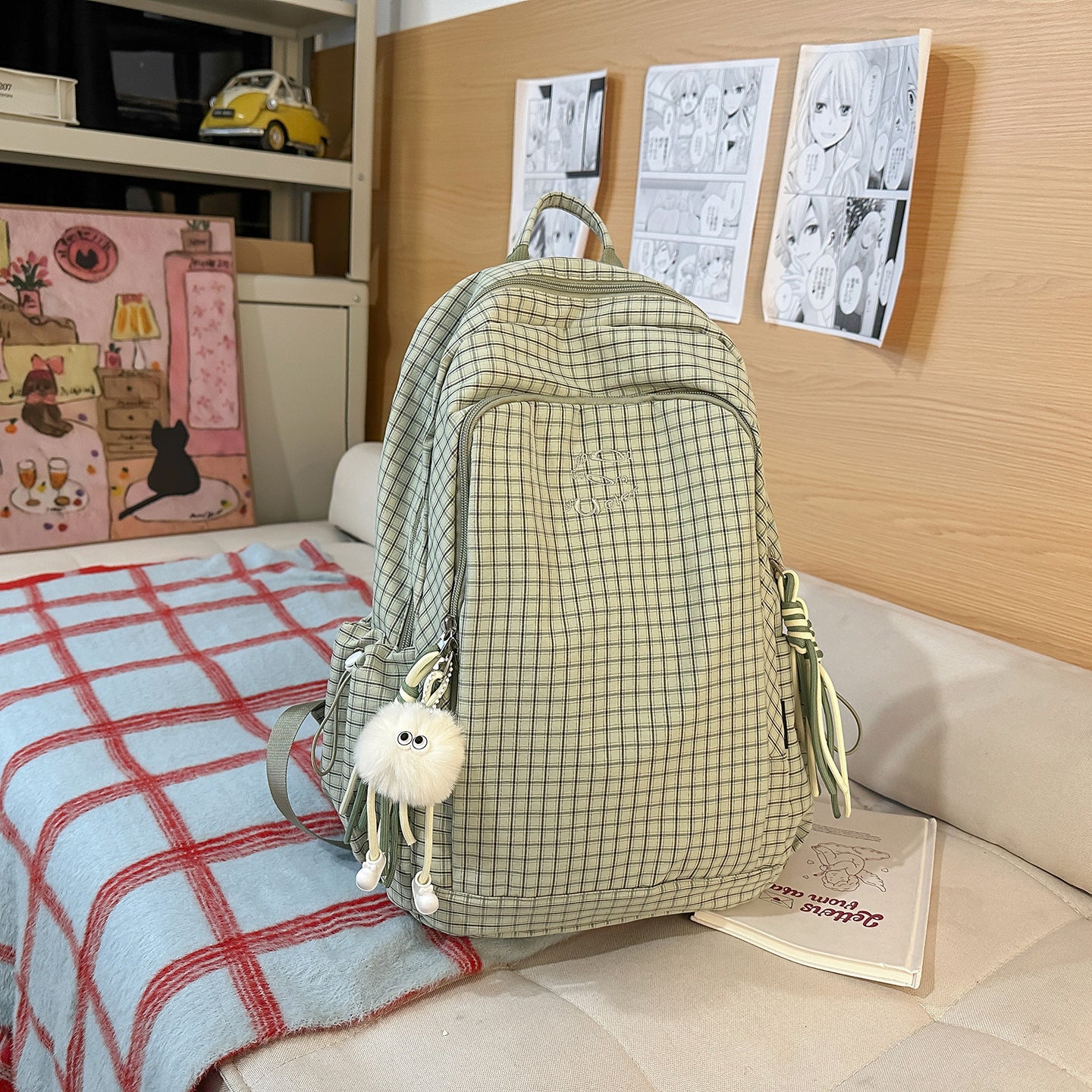 Stylische Karomuster-Rucksack