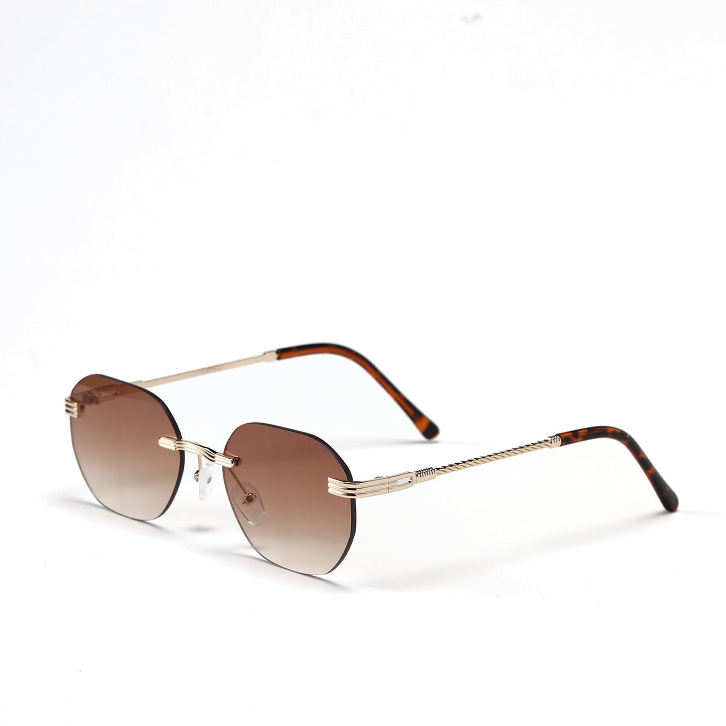 Damen geometrische Sonnenbrille mit elegantem Metallrahmen Brehn