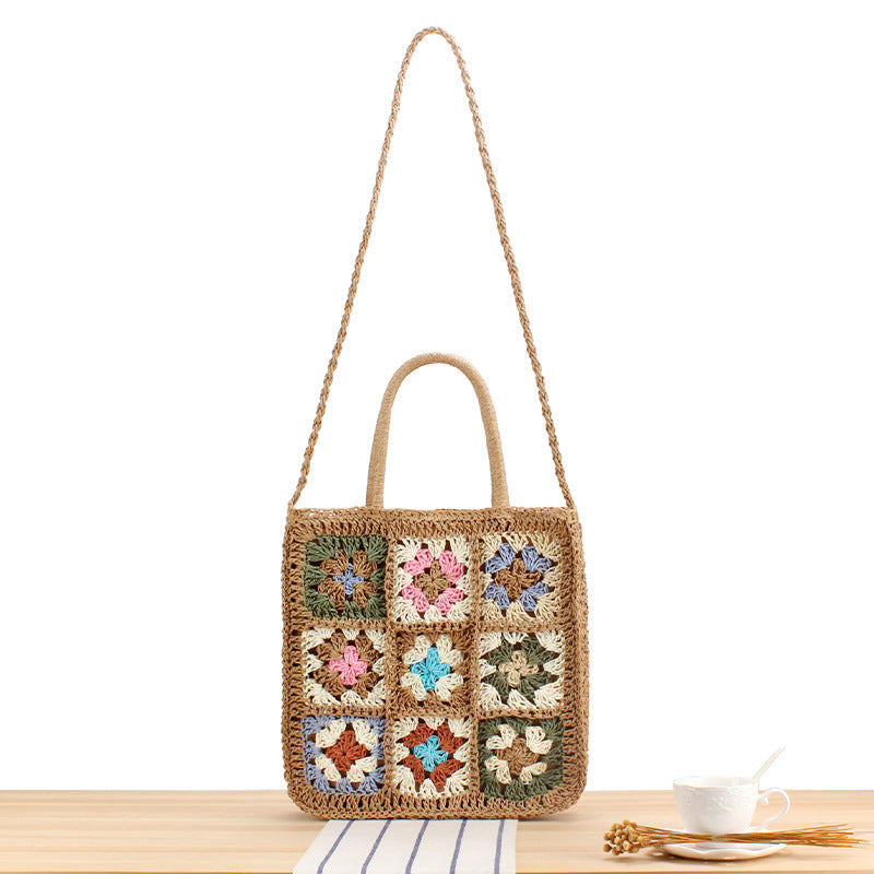 Handgeknüpfte Tragetasche mit Floralen Inspirationsdesign Brehn
