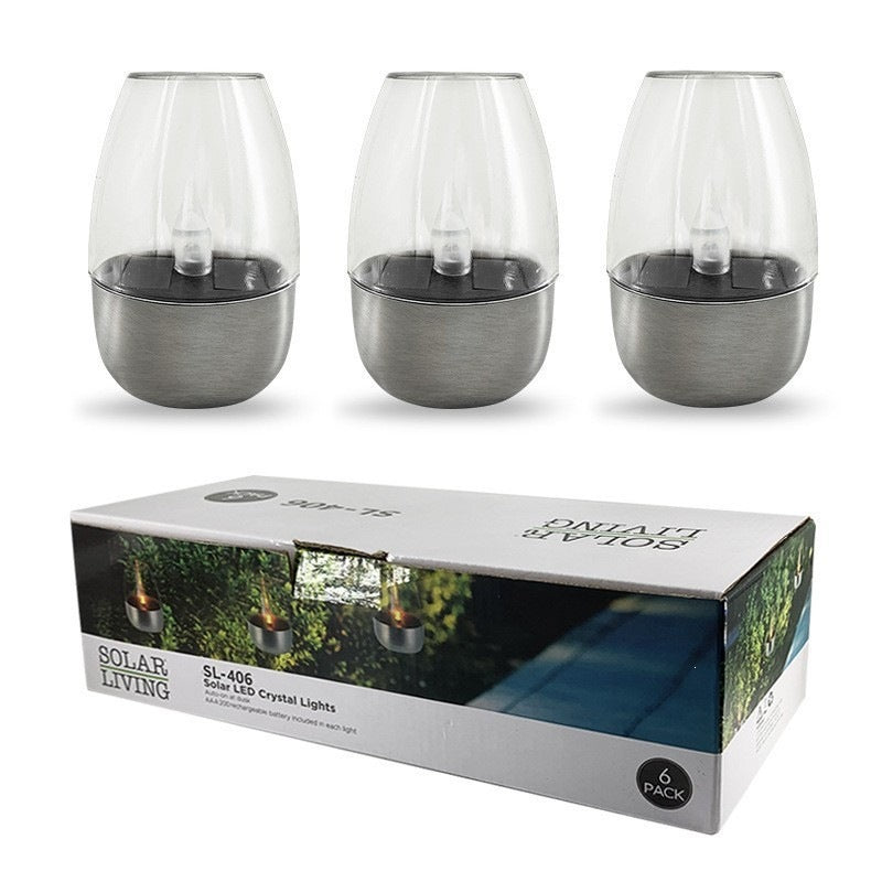 LED flameless Glas Votivlaterne Paar mit realistischem Flammeneffekt und Metallbasis Brehn