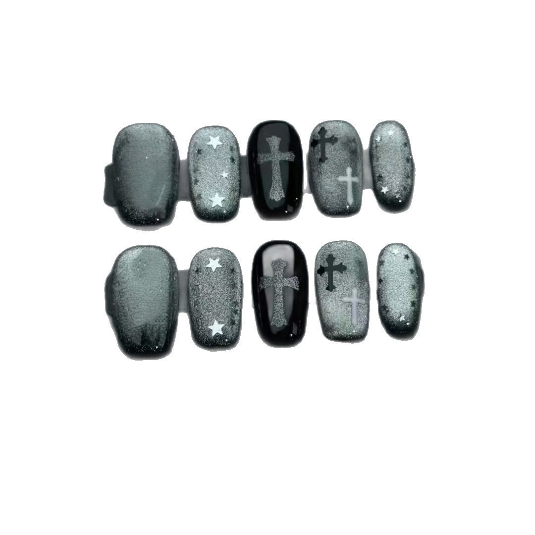Gothic-inspirierte Press-On Nail Art Set Brehn