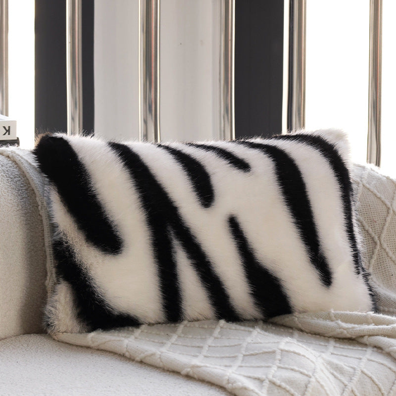 Kunstfell-Zierkissen mit Zebra-Print und extraweichem Flor Brehn