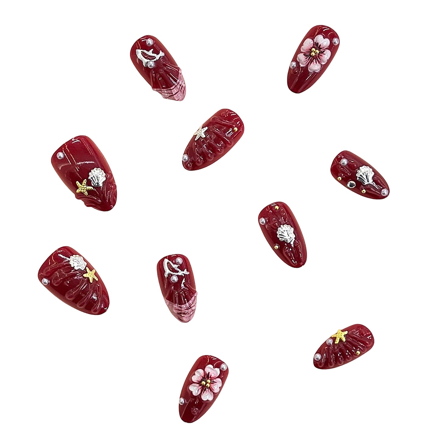 Künstlerisches Blumen-Design Drucknagel-Set Brehn 1787225330