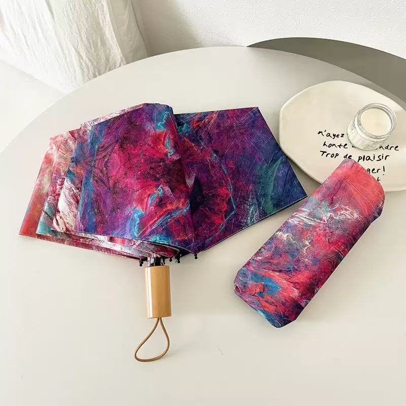 Damen Faltbarer Regenschirm mit kreativem Kunstdesign Brehn
