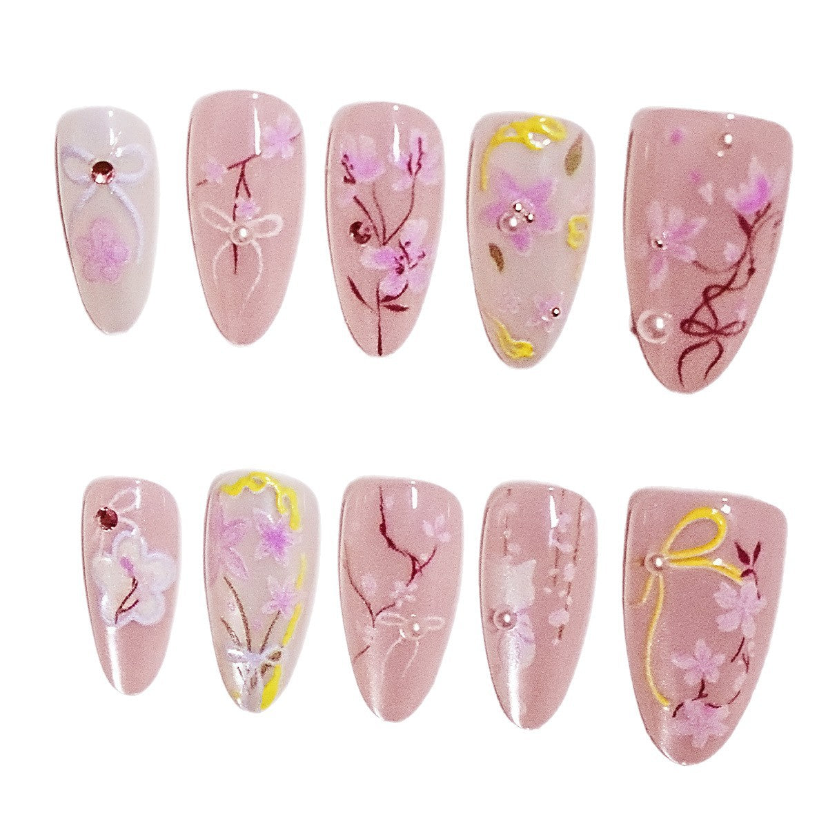 Blumenmuster Gel-Nagelkunst Brehn