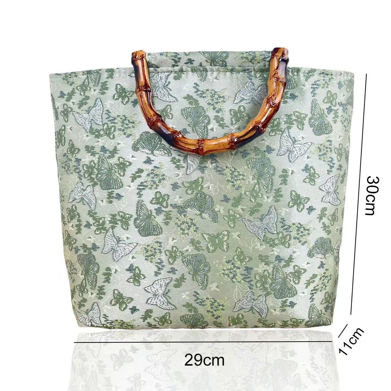 Elegante Handtasche mit Bambusgriffen Brehn