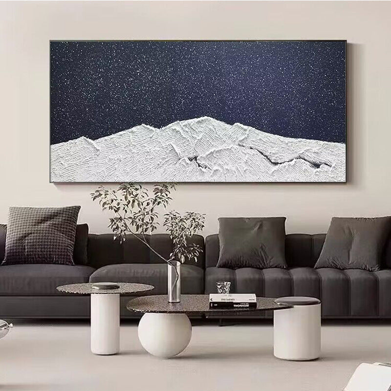 Texturierte Minimalistische Bergszene Leinwand Wandkunst