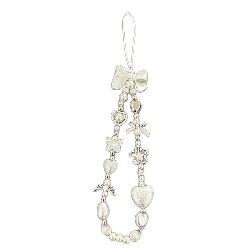 Herz und Schmetterling Charm Perlenarmband Brehn