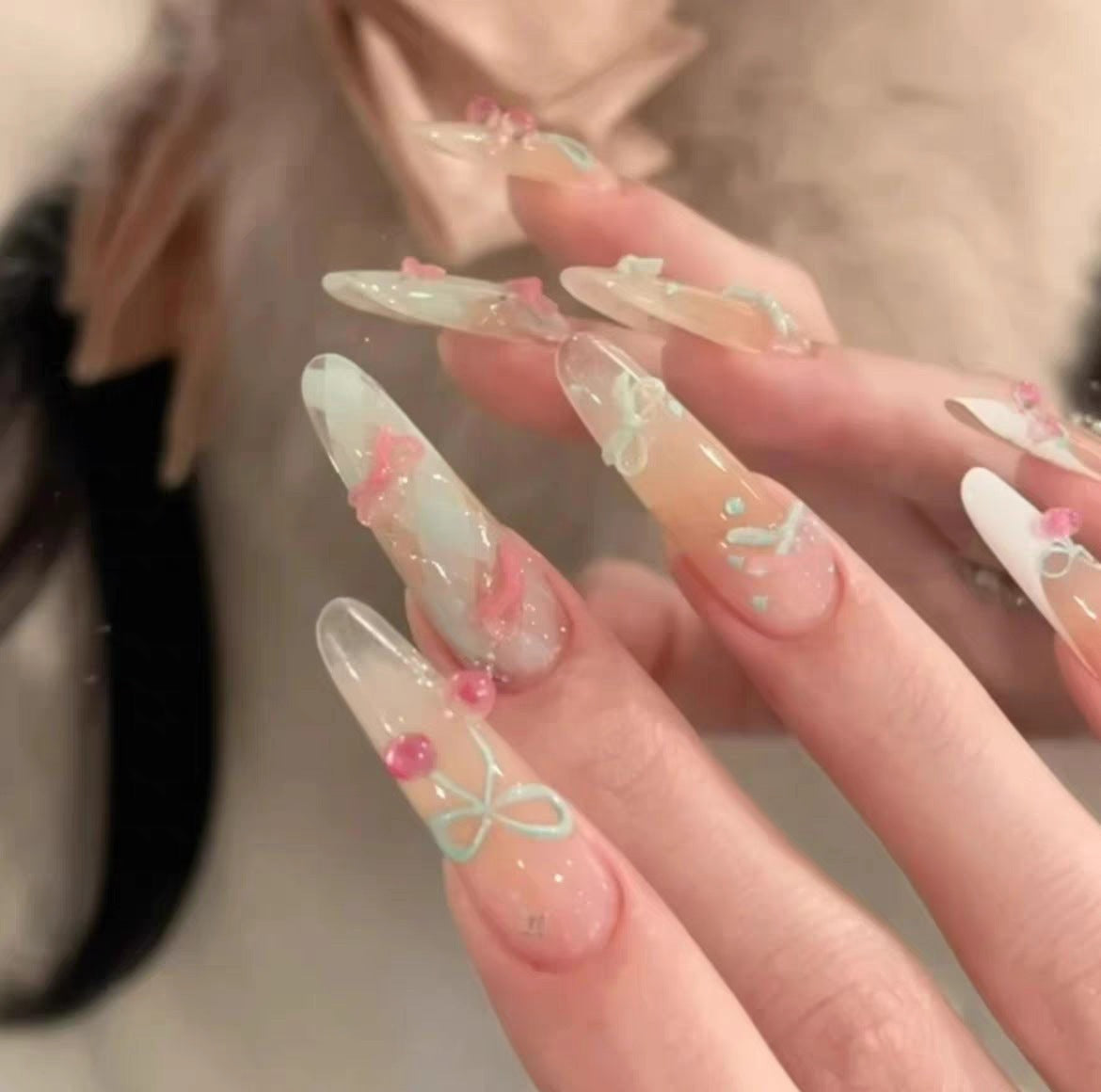 Elegante Stiletto-Nagelkunst-Verstärkungen