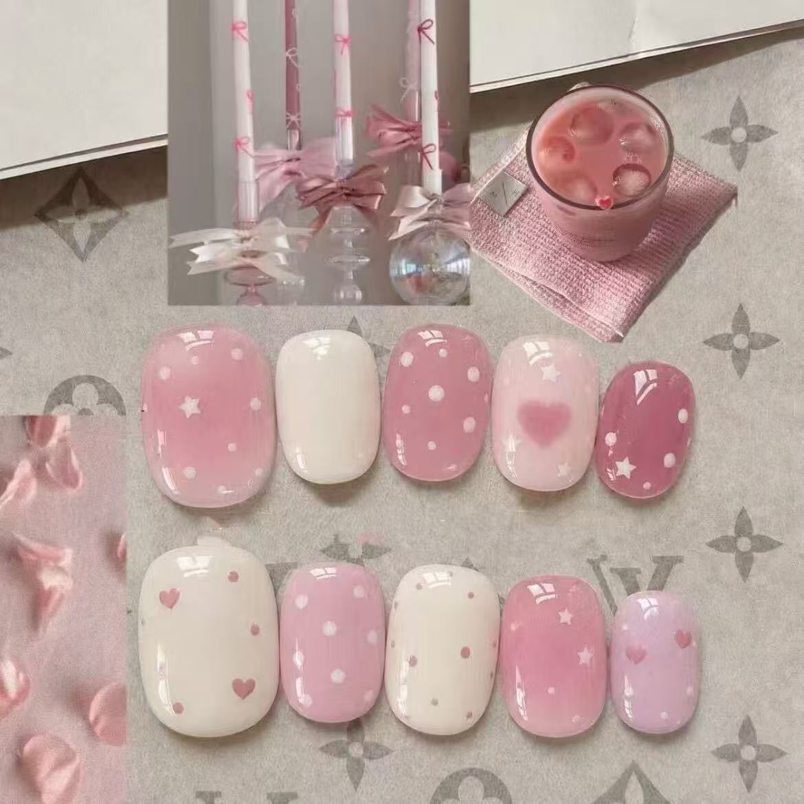 Romantisches Herz-Themen Nagelkunst Set Brehn