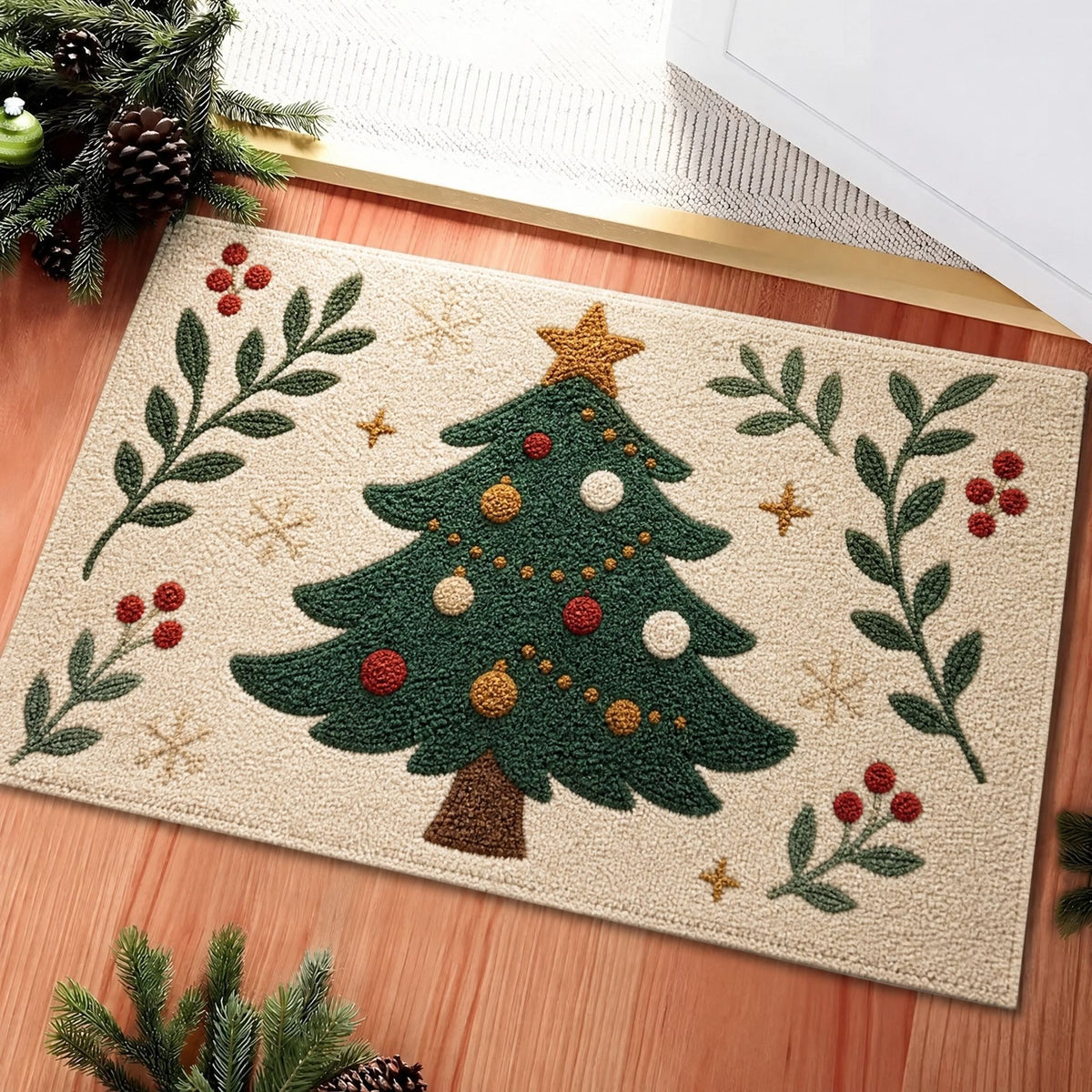 Festliche Weihnachtsfigur Fußmatte Brehn
