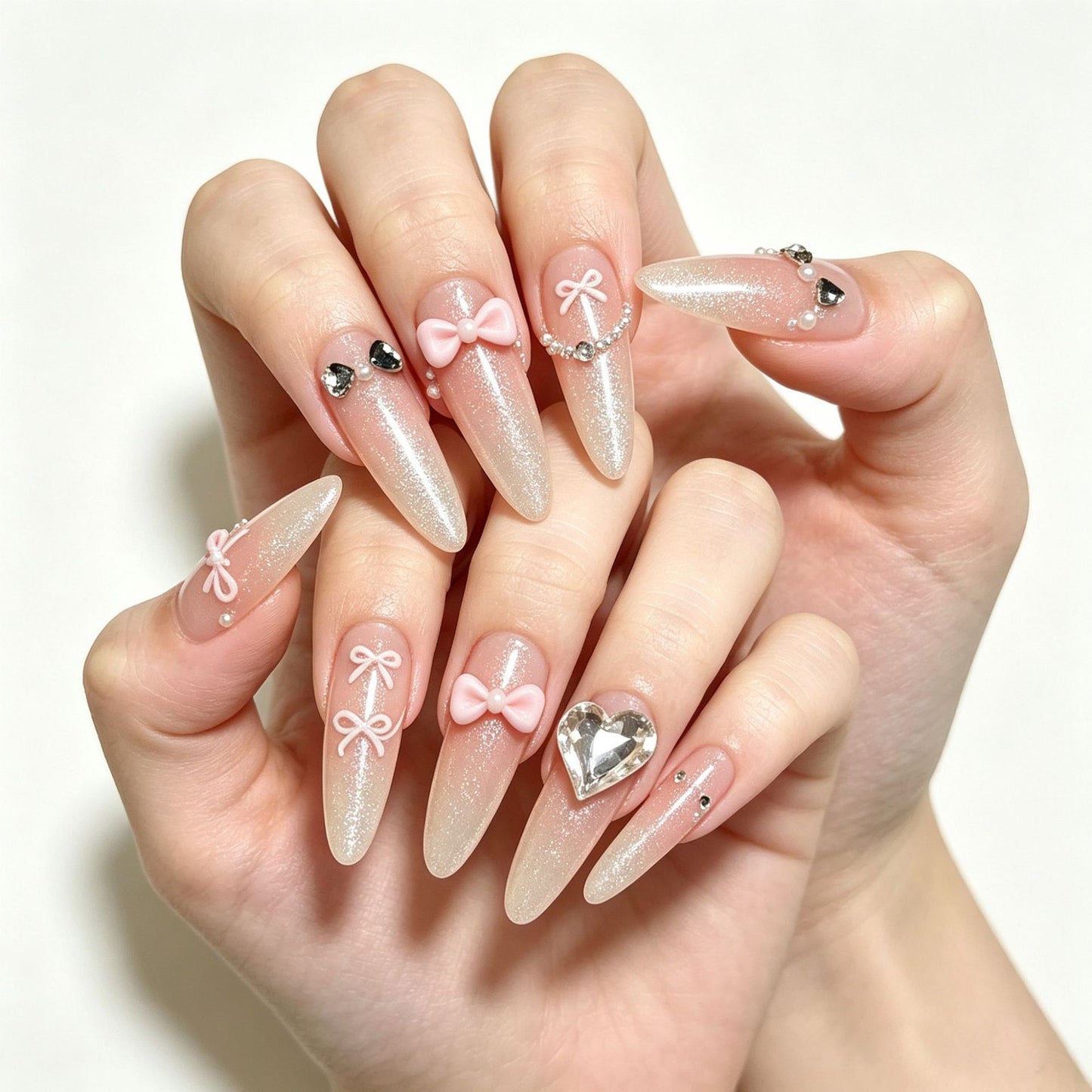 Elegantes Stiletto Press-On Nail Art Set Brehn