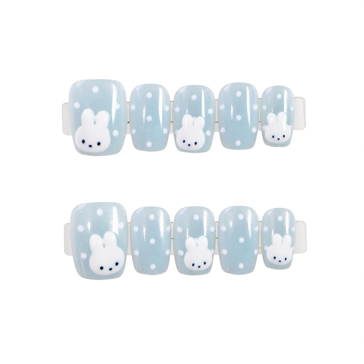 Verspieltes Kaninchen-Themen Press-On Nagelkunstset Brehn